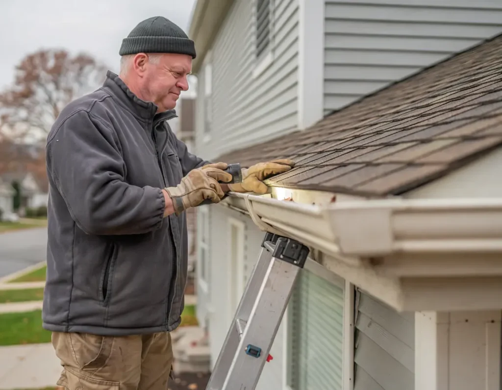 Worn gutters in need of replacement