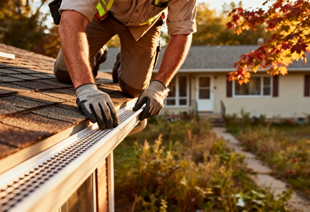 Micro-mesh gutter guard installed on a home